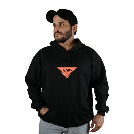 Blusa Moletom Prada Milano Triangle Com Capuz Premium