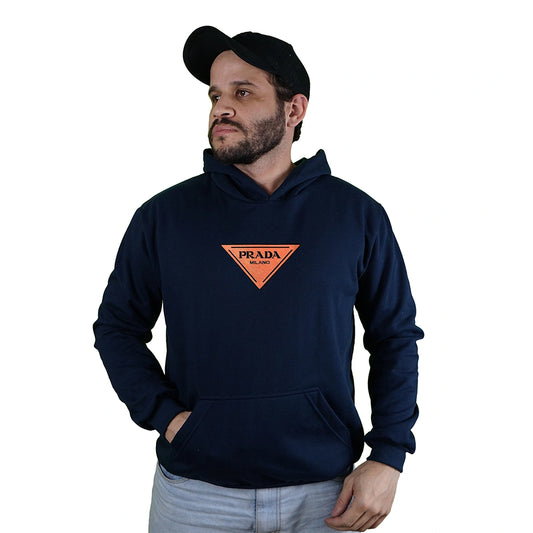 Blusa Moletom Prada Milano Triangle Com Capuz Premium