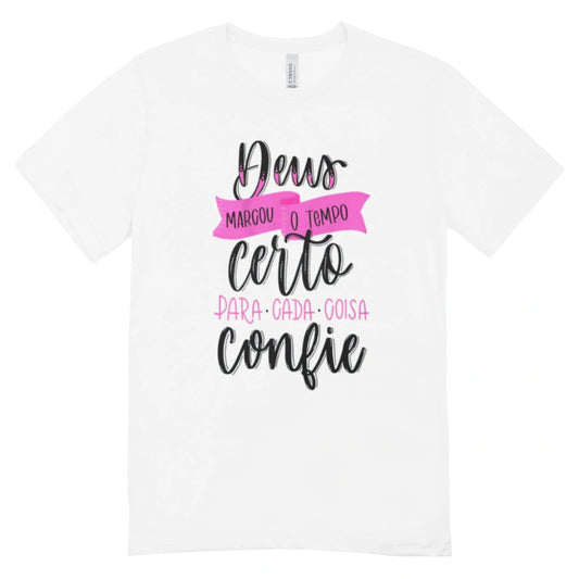 Camisa Feminina Baby Look Tudo no Tempo Dele