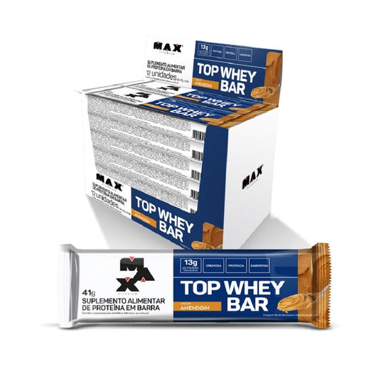 Top Whey Bar (Display 12 unid. 41g) - Sabor: Amendoim