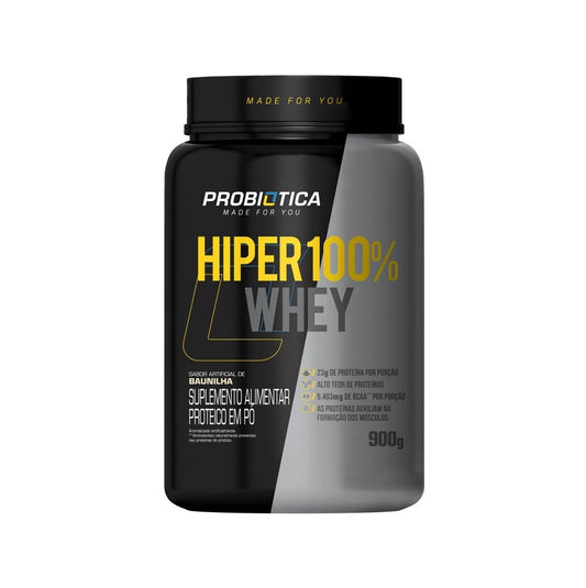 Hiper 100% Whey Pote (900g) - Sabor: Baunilha