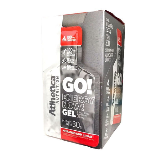 GO Energy Now Gel (Display 10 unid. 30g) - Sabor: Morango com Limão