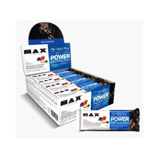 Power Protein Bar Caixa com 12 Unidades (492g) - Sabor: Frutas Vermelhas