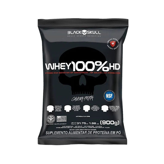 Whey 100% HD Refil (900g) - Sabor: Morango