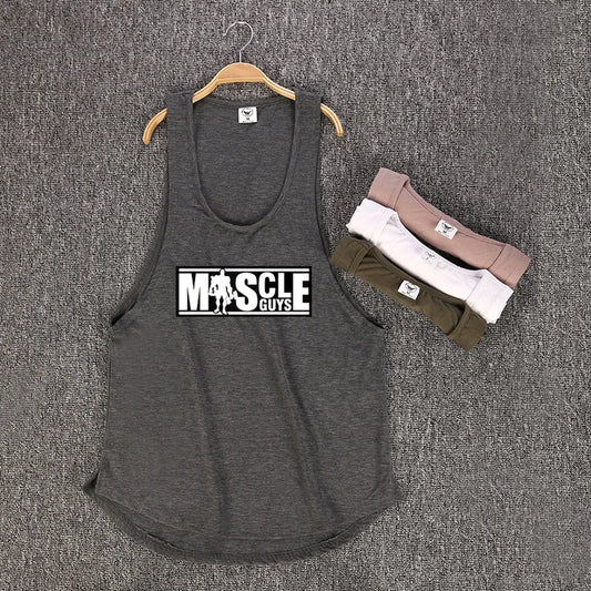 Muscleguys marca musculação sem mangas camisa dos homens ginásios tanque de corte