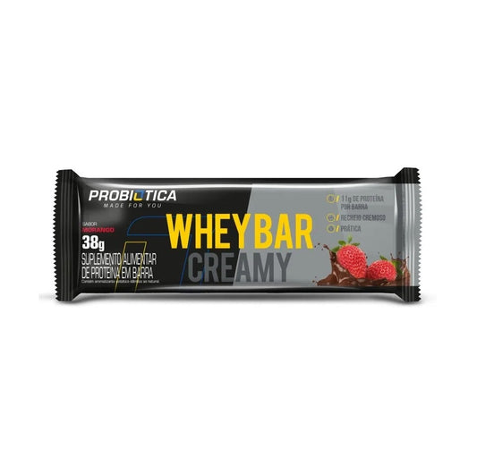 Whey Bar Creamy (38g) - Sabor: Morango