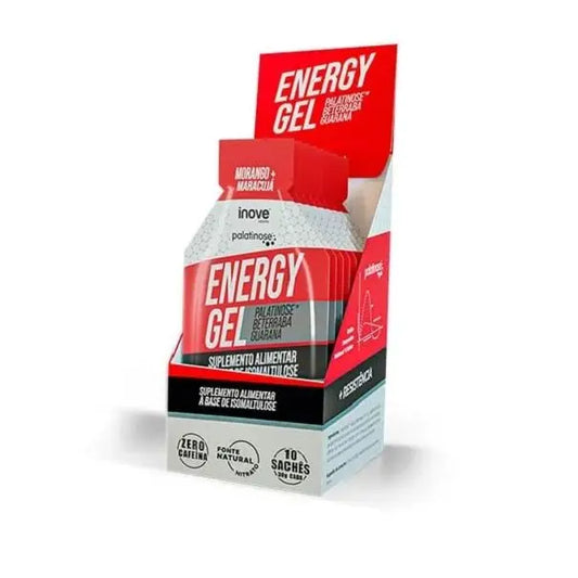 Energy Gel Palatinose Display (10 sachês 30g) - Sabor: Morango + Maracujá