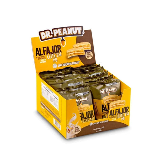 Alfajor Dr. Peanut (Display 12 unid. 55g) - Sabor: Leite em Pó