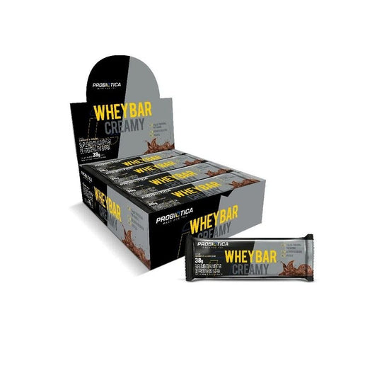 Whey Bar Creamy Caixa 12 unidades (456g) - Sabor: Cookies e Cream