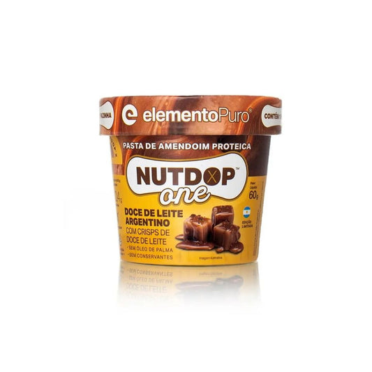 Nutdop One Pasta de Amendoim (60g) - Sabor: Doce de Leite Argentino com Crisps de Doce de Leit